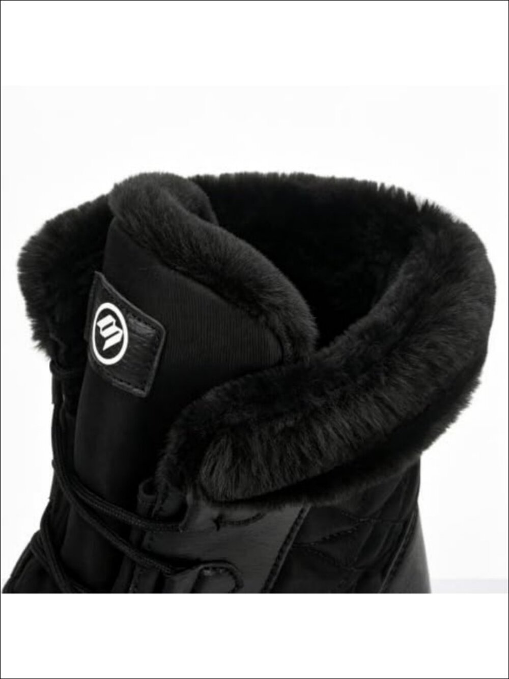 Women's Waterproof Mid Calf Snow Boots Faux Leather Lace-Up Winter Boots - Picture 3 of 6